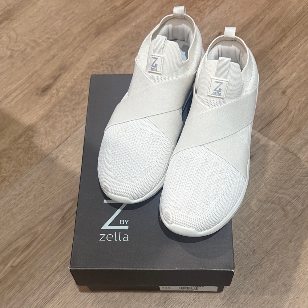 Zella White Slip-On Sneakers